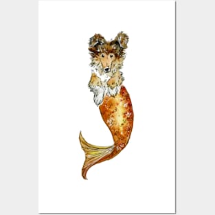 Collie Mermaid Posters and Art